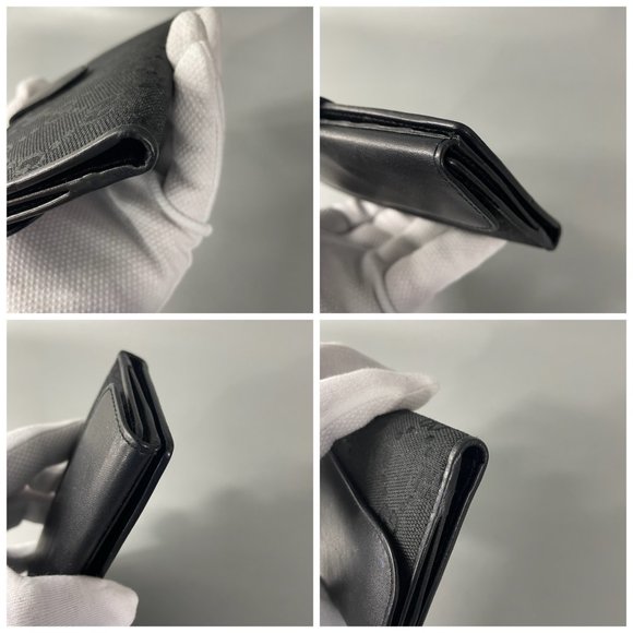 Authentic Vintage Gucci GG Monogram Canvas Black Leather Trim Long Wallet, Black - Picture 15 of 15